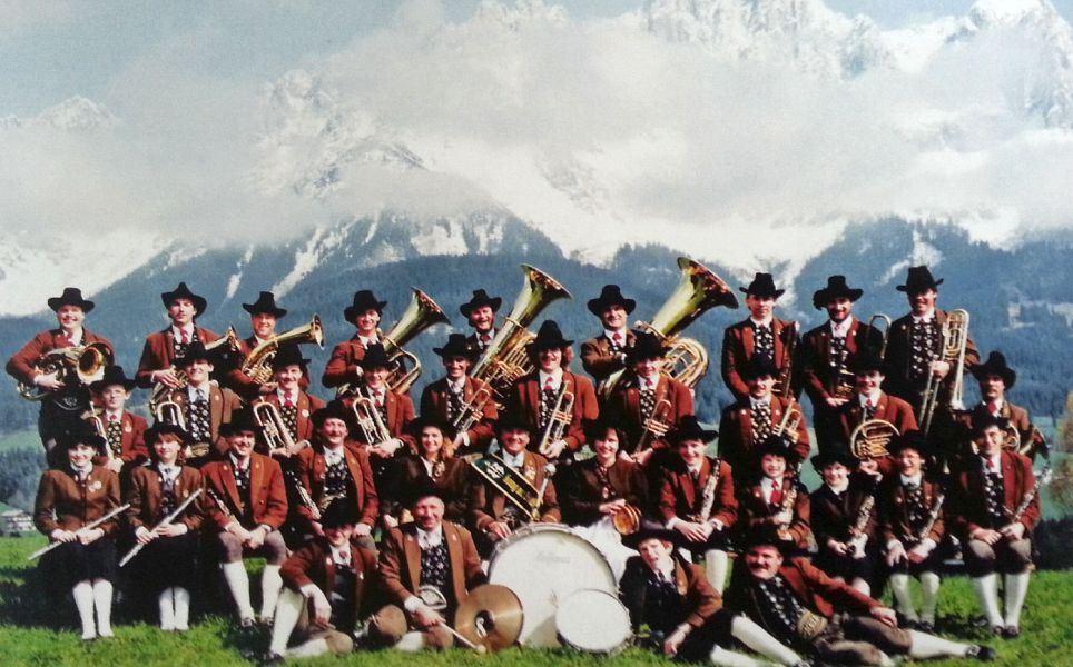 Musikkapelle Going 1989 mit Fritz Neumayr